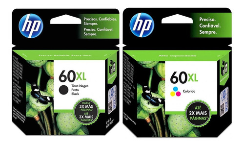 Kit Cartucho Tinta Original Hp 60xl Preto + Colorido F4480