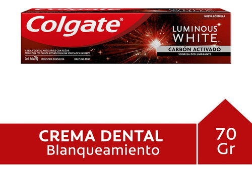 Crema Dental Colgate Luminous White Carbón Activado X 70 G