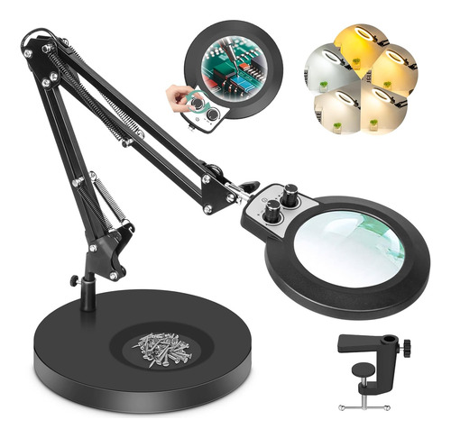 Lupa 10x Con Luz Y Soporte, Mejorada Para Cualquier C...