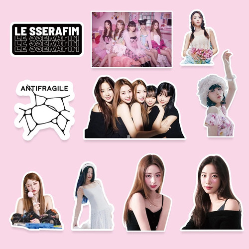 Le Sserafim (55 Photocard + Sticker) Kpop Pegatina+ Lomocard