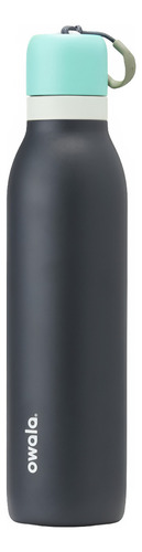 Botella Térmica Owala Frio Caliente Con Popote 710ml 24onzas Color Gris Oscuro