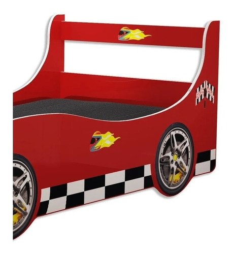 Cama Auto De Niño Rally Infantil 1 Plaza Roja O Azul