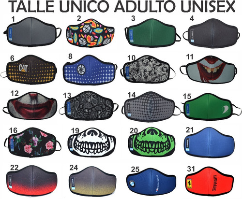 Barbijo Tapaboca Estampa. O.wave Simil Neoprene. Proteccion