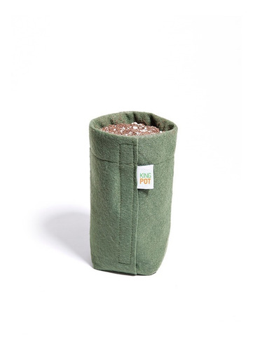Vaso De Feltro 1 Litro King Pot Fácil Transplante Abre Fecha Cor Verde