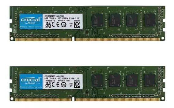 Memoria Ram Dell Crucial Ddr3l 8gb 1600 Ct102464bd160b