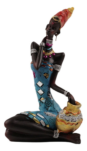 Estatua De Mujer Tribal Africana, Escultura De Arte