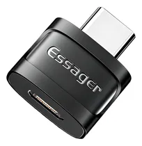 Comprar Adaptador Otg Usb Tipo C Macho A Micro Usb Hembra Essager Color Negro