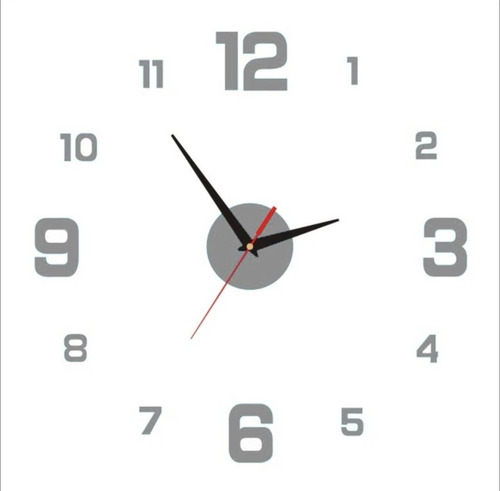 Reloj 3d Grande Con Relieve Decorativo Moderno De Casa