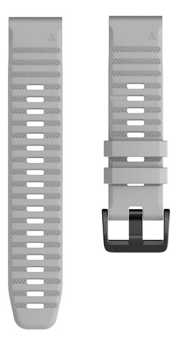 Pulseira Silicone Easyfit26 Para Relógio Fenix 7x Solar 51mm Cor Cinza