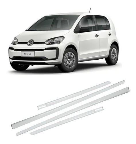 Jogo Friso Lateral Slim Vw Up Branco Cristal 4 Peças