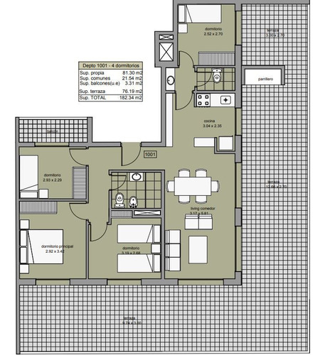 Venta De Apartamento De 4 Dormitorios Con Gran Terraza En El Centro A Estrenar