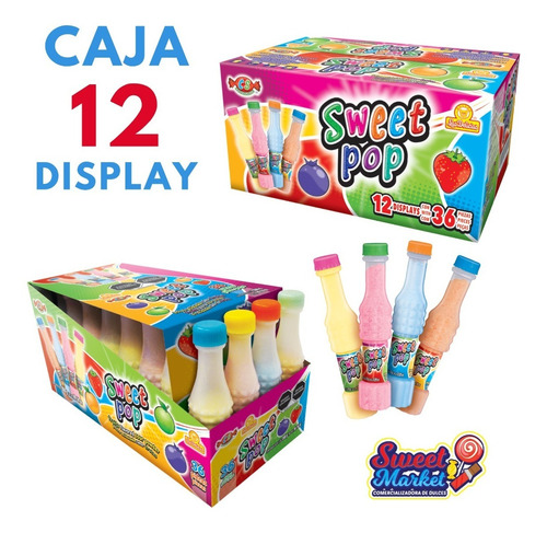 Sweet Pop Polvo Sabor Frutal 36 Pzs Caja 12 Display 432 Pzs 