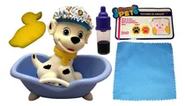 Comprar Conjunto Brinquedo Boneco Cachorro Menino Dálmata Esquadrão Patrulha Pet Shop Banho Em Cachorrinhos - Acessórios Banheira Azul Toalha Touca Mamadeira Esponja E Certidão Canina