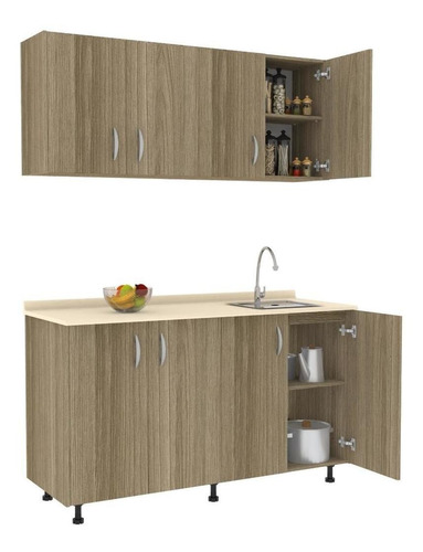 Cocina Modular De 1,50 Mts, Diseñada En Dos Módulos