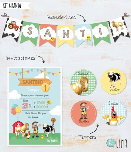 Kit Imprimible Granja De Zenón Deco + Candy Bar