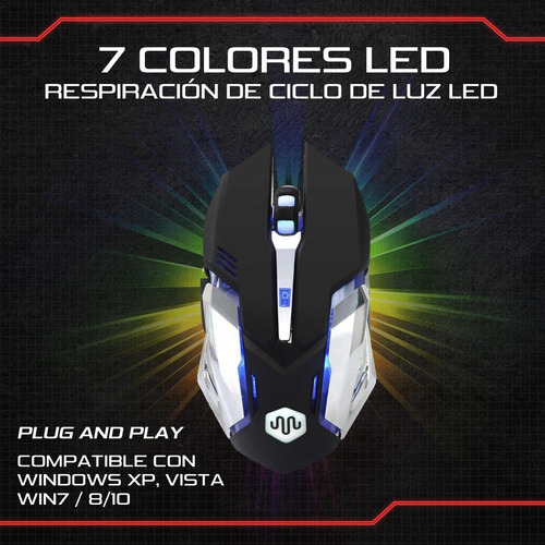 Imagen 2 de 10 de Combo Kit Gamer Melon Gm200 Teclado Rgb Mouse 3200 Dpi