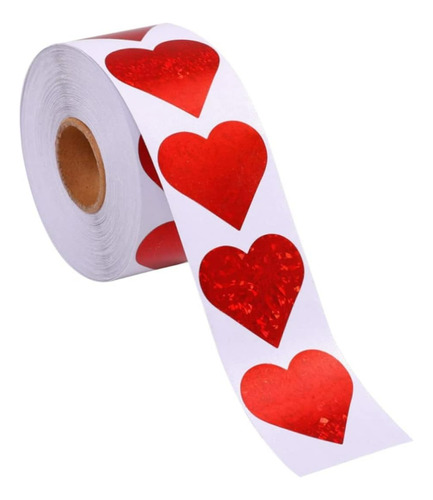 Paquete De 500 Pegatinas Calcomanías De Corazón Rojo 2.5cm