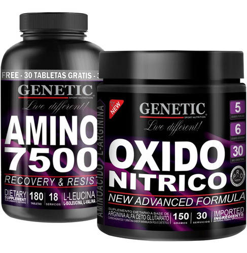 N1 Amino 7500 Arginina Oxido Nitrico Genetic Fuerza Potencia