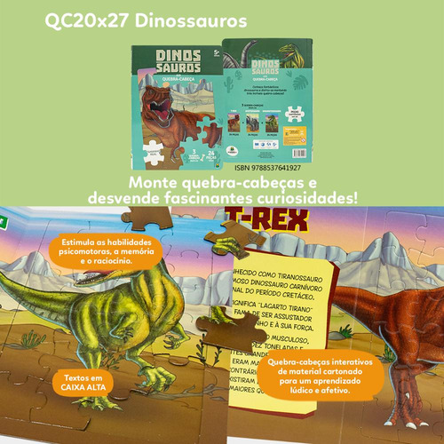 Dinossauros Em Quebra-cabeça, De (ilustrado(es) Por) Belli Studio. Editorial Todolivro Distribuidora Ltda., Capa Dura Em Português, 2020