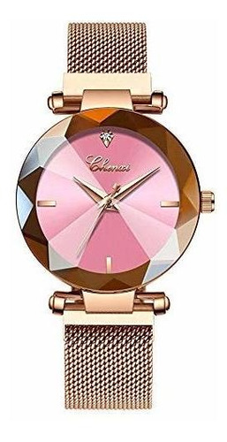 Reloj De Pulsera Para Mujer De Moda Oro Rosa Cuarzo Acero In