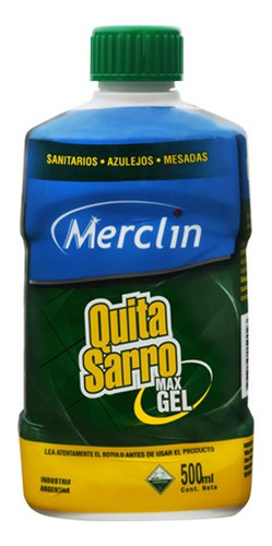 Quita Sarro Max Gel Merclin 1l Baño Cocina