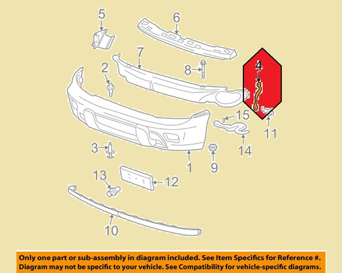 Base  Izquierdo Parachoque Delantero Trailblazer 2002 - 2005