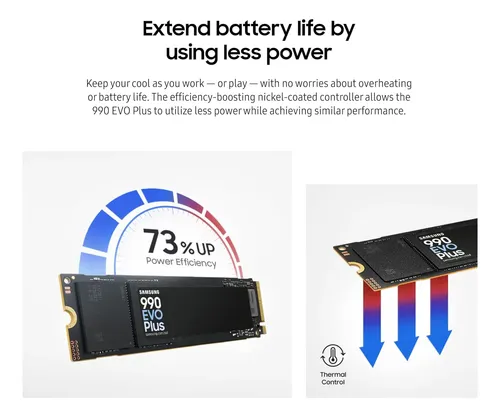Samsung 990 Evo Plus Ssd 2tb, Pcie Gen 4x4, Gen 5x2 M.2 2280