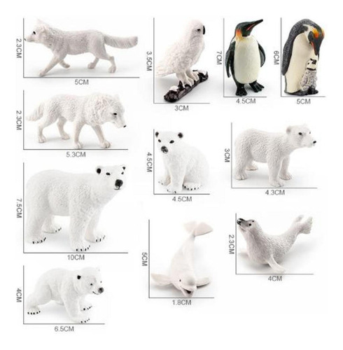 Modelos De Animales Del Ártico De Pvc Realistas 9 Piezas