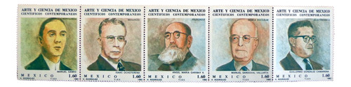 México, Tira Horizontal Sc 1297a Cientificos 1982 Mint L7549