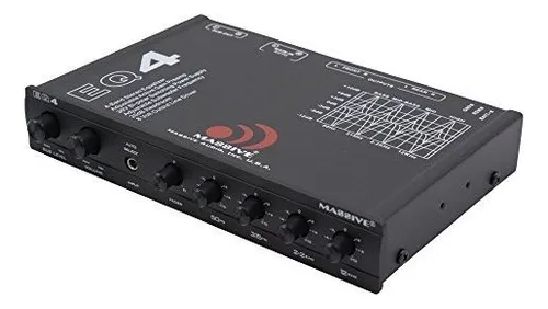 Massive Audio Eq4 Car Equalizer With 4 Band Graphic Equalizer - Aux Inputs - 8v Line Driver - 12db Crossover