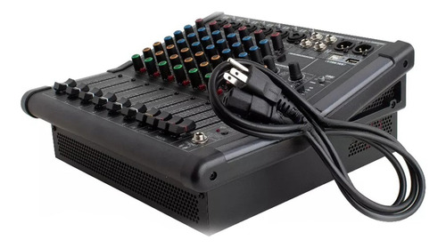 Mezcladora Amplificada 8 Canales 300w X 2, Interfase Usb, Bl