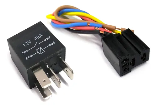 Micro Relay Universal 12v 40a 4 Terminales + Ficha