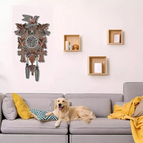Reloj De Pared Retro Con Forma De Cuco De Madera De Estilo N