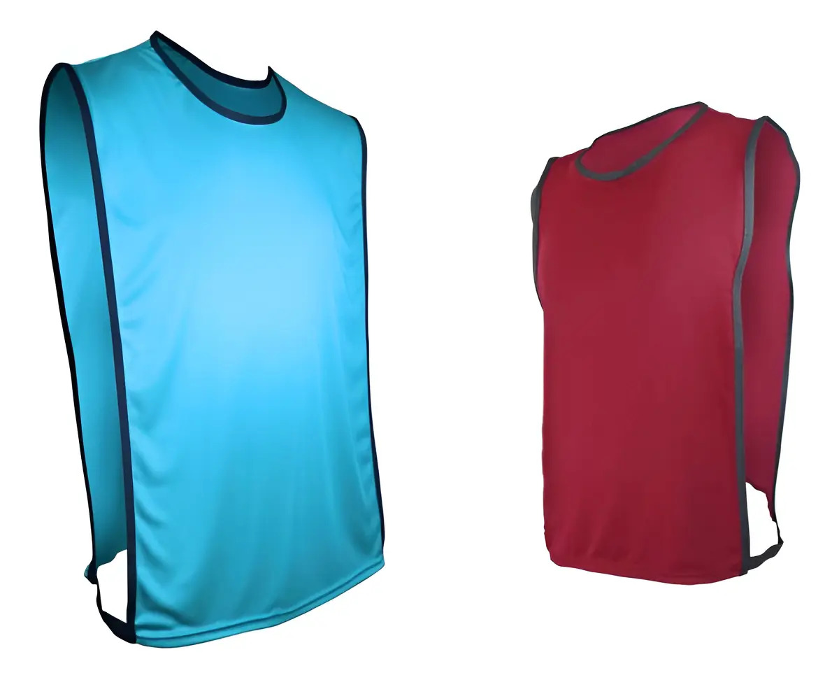 Colete Futebol NATA SPORTS Helanquinha Kit 10 Poliéster Turquesa/Grená