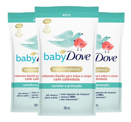 Sabonete Líquido Refil Baby Dove Hidratação Sensível Leve 3 Pague 2