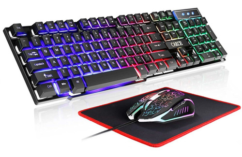 Teclado Y Mouse Rgb Gaming Keyboard And Colorful Combo Fr32w