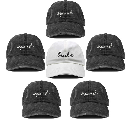 Paquete De Sombreros Funky Junque Bridal Dad: 1 Novia, 5 Esc