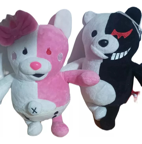 Peluches Hermosos Danganrompa Monokuma Y Monomi Precio X C/u Rosa Y Negro