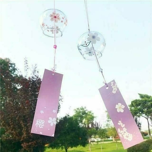 Imagen 5 de 6 de Set 3 Campanas De Viento De Cristal Hecha A Mano Furin