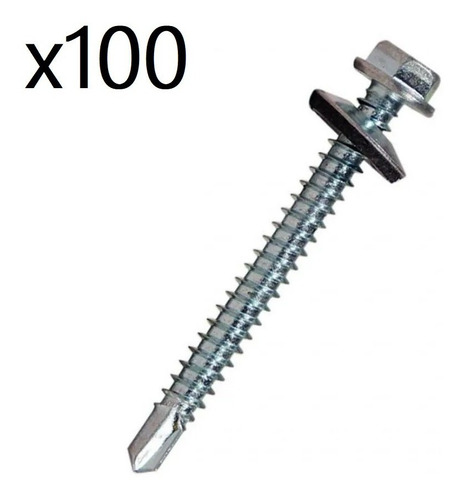 Tornillo Autoperforante 12x2 Hexagonal Broca C/golilla 100p
