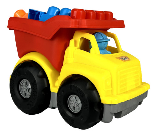 Camión De Juguete Escolar Cubos Grandes De Blocks Luptoys Juguete Para Niños, Didáctico, Educativo. Ayuda Motricidad Fina Amarillo