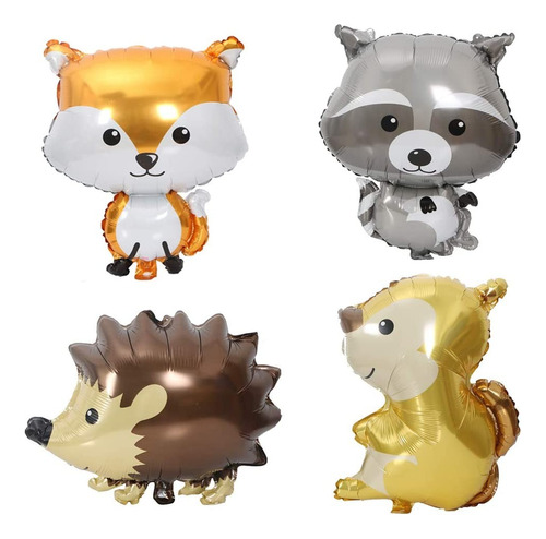 Pack De 4 Globos Animalitos Del Bosque  