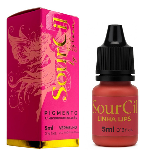 Pigmento Para Micropigmentação Sourcil Sobrancelhas E Lábios Cor Vermelho