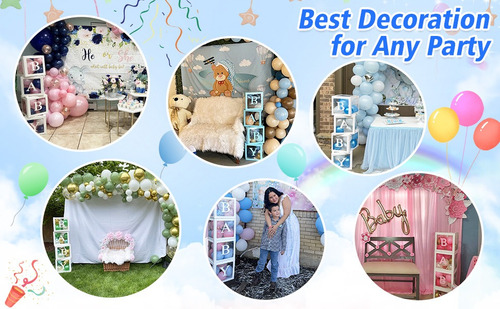 Azul Cubos Para Globos Decorativos Baby Shower Y Cumpleaño