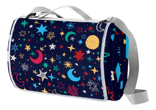 Galaxy Colorful Moon Stars Manta Picnic Al Aire Libre Estera