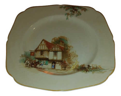 Antiguo Plato De Porcelana Inglesa H&k Tunstall Bello