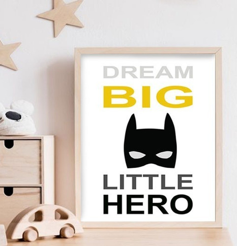 Lámina Imprimible Nórdicos 20x30  Batman Dream Big