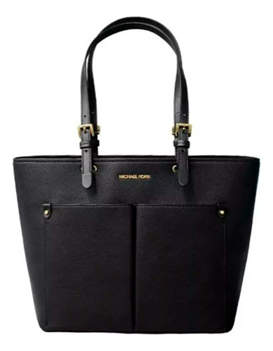 Bolsa Michael Kors Tote Cuero Negro Double Pocket Original 