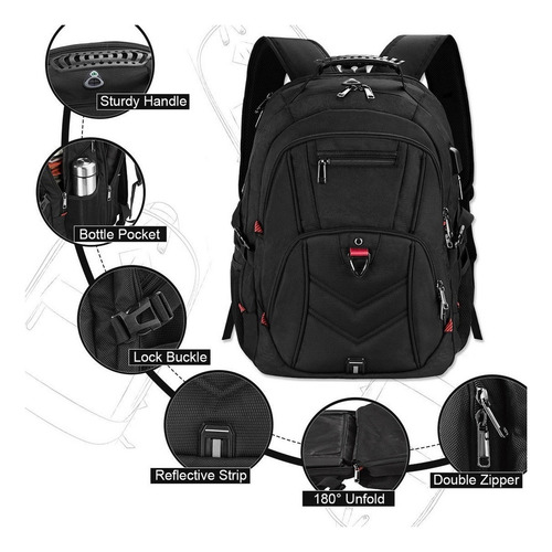 Mochila Urbana Newhey-9901 Color Negro