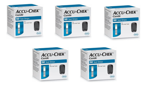 250 Tiras Reactivas Accu Chek Guide Color Azul Marino